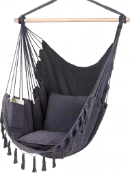 Závesné brazílske kreslo MalTec tmavo sivé