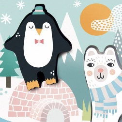 Vilac senzorické drevené puzzle Ľadové zvieratká