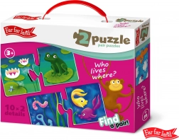Far Far Land Puzzle párovacie domčeky zvierat
