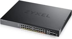Prístupový switch L3 24× PoE, 10GbE RJ‑45 a 4× 10GbE SFP+