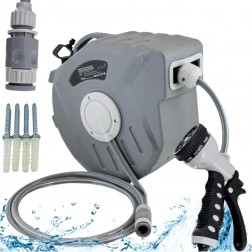 Nástenný automatický záhradný hadicový navijak 20 m s postrekovacou pištoľou