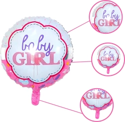 Balóniky na baby shower pre dievčatko – sada 5 ks s hviezdičkami a motívom bábätka