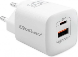 sieťová nabíjačka 35 W GaN Ultra, USB‑C PD + USB‑A, biela