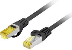 Patch kábel Ethernet Cat.6a S/FTP LSZH CU 1 m čierny - 1 kus