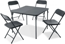Skladací záhradný set 5 dielov s kovovým stolom a 4 stoličkami
