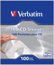 Papierové obálky na CD s okienkom 100 ks VERBATIM
