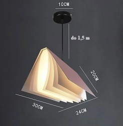 Štýlová závesná lampa – kniha, ružová