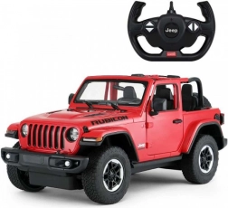 Jeep Wrangler Rubicon 1:14 rádiom riadený model Rastar 2,4 GHz – červený