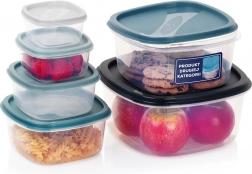 Sada plastových dóz na potraviny s viečkami 6 ks (outlet, jedno viečko nepasuje)