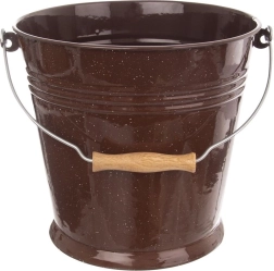 Nerezový smaltovaný vedro na potraviny hnedé 10 l