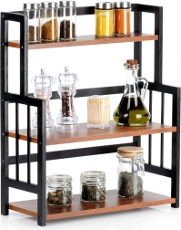 Drevená trojúrovňová kuchynská polička 41,5 × 18,5 × 50 cm