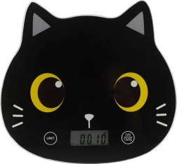Digitálna kuchynská váha mačka, čierna
