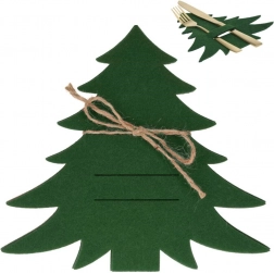 Vianočné filcové puzdro na príbory v tvare stromčeka, zelené, 4 ks