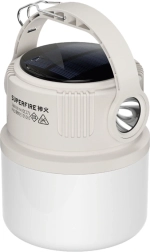 Kempingová lampa superfire t22 so solárnym nabíjaním a 360° svietením