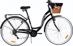 mestský bicykel 28" 6 rýchlostí čierny