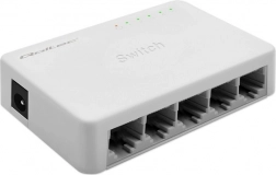 QOLTEC gigabitový sieťový prepínač 5× RJ45, 1000 Mb/s, Plug & Play