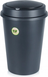 Plastový odpadkový kôš s výklopným vekom 47 l, čierny
