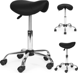 Otočná ergonomická stolička so sedlom, čierna MODERNHOME