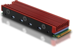 Hliníkový pasívny chladič pre SSD M.2 2280 s termálnymi podložkami, výška 12 mm