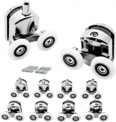 Sada dvojitých pojazdových koliesok pre sprchové dvere 8 ks