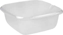 Transparentná štvorcová kuchynská miska s výlevkou 8 l (34 × 34 cm)
