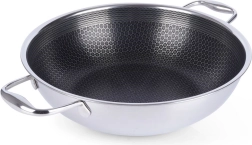 Nerezový nepriľnavý wok COOKCELL 28 cm