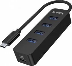 Aktívny USB‑C hub UNITEK so 4× USB‑A 3.1, 10 W