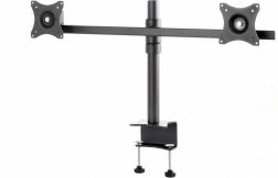 stolový držiak pre dva monitory 19–27″ s VESA 75×75 a 100×100, nosnosť 20 kg