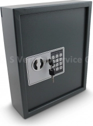 Elektronický trezor na kľúče, grafitový, 48 háčikov, nástenný