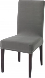 Elastické poťahy na sedáky stoličiek, sivé – sada 8 ks