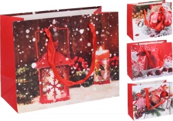 Darčeková papierová taška vianočná, veľkosť S, 18 × 23 × 10 cm