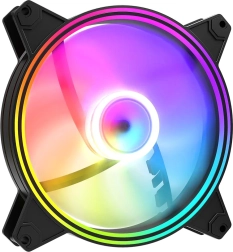 Tichý čierny ARGB ventilátor 140 mm s reverznými lopatkami