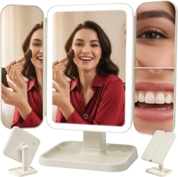 Skladacie kozmetické zrkadlo s LED podsvietením SOULIMA