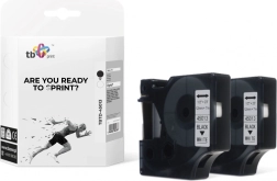 Páska pre DYMO 12 mm x 7 m, čierna tlač na bielom podklade, 2 ks