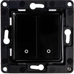 Nástenný vypínač Shelly s 2 tlačidlami, čierny