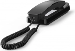Gigaset Desk 200 čierny – kompaktný káblový telefón na stôl aj stenu