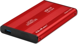 Externý obal na 2.5" disky HDD/SSD SATA3, USB 3.0, červený