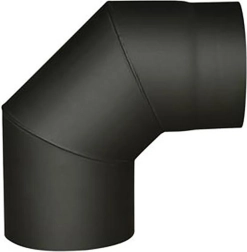 Dymové koleno 160 mm 90° čierne, hrúbka 1,5 mm