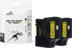 Páska TB Print pre DYMO, čierna tlač na žltej, 12 mm, 2 ks
