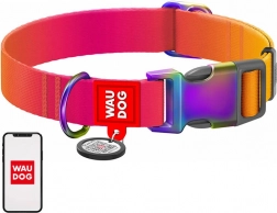 Nylonový obojok pre psov s QR kódom WAUDOG, oranžový
