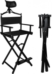 Hliníková make-up stolička BEAUTYLUSHH s opierkou hlavy