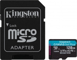 MicroSD karta 128 GB Kingston Canvas Go! Plus A2 U3 V30 s adaptérom