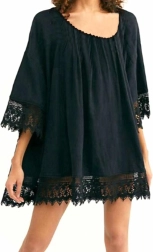 Bq49a tunika plážové pareo prehoz čierna