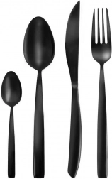 Luxusný čierny nerezový príbor pre 6 osôb, 24-dielny ORION Black Luxury