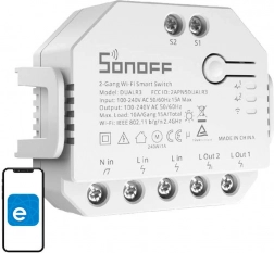 chytrý Wi‑Fi spínač SONOFF Dual R3 s meraním spotreby