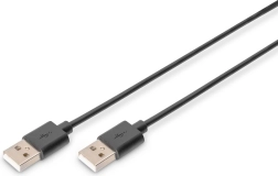 Prepojovací kábel USB 2.0 USB-A na USB-A, čierny, 1 m