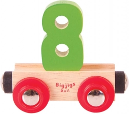 Vagónik s číslom 8 pre drevené vláčikodráhy BIGJIGS RAIL