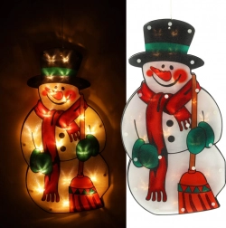 LED závesná vianočná dekorácia na okno – stromček 45 cm – Snehuliak