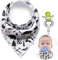 Podbradník s klipom na cumlík Lesné zvieratká