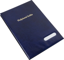 Podpisová kniha lesklá modrá, 14 deliace listy
